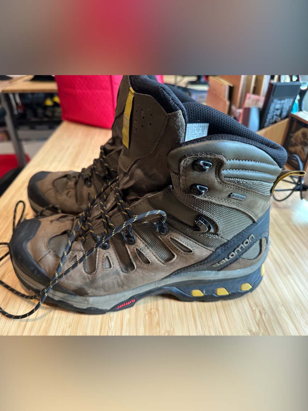 Salomon Brown and Black Men's Trail Hiking Boots - size 11